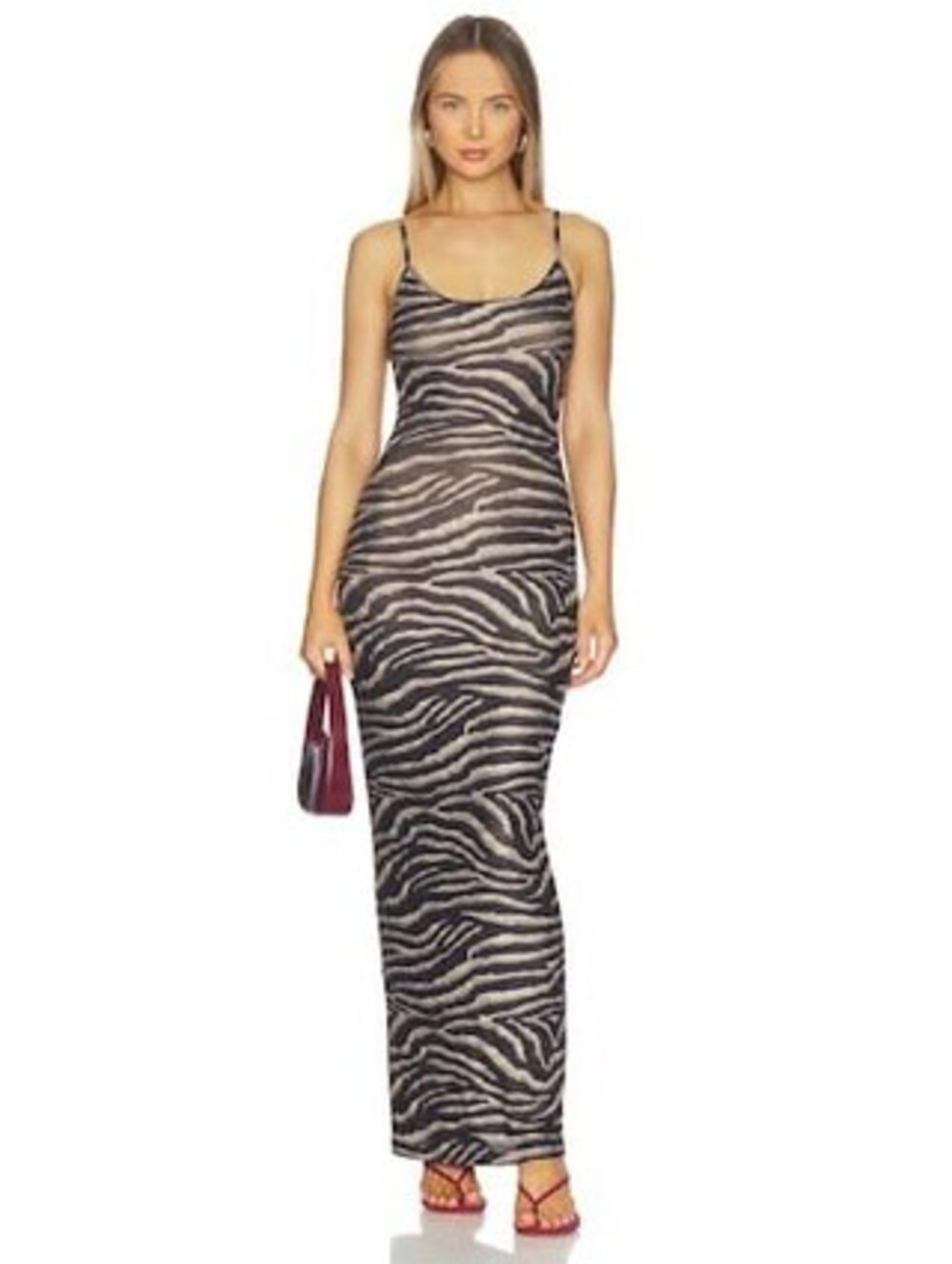 superdown Black and Cream Zebra Print Maxi Dress